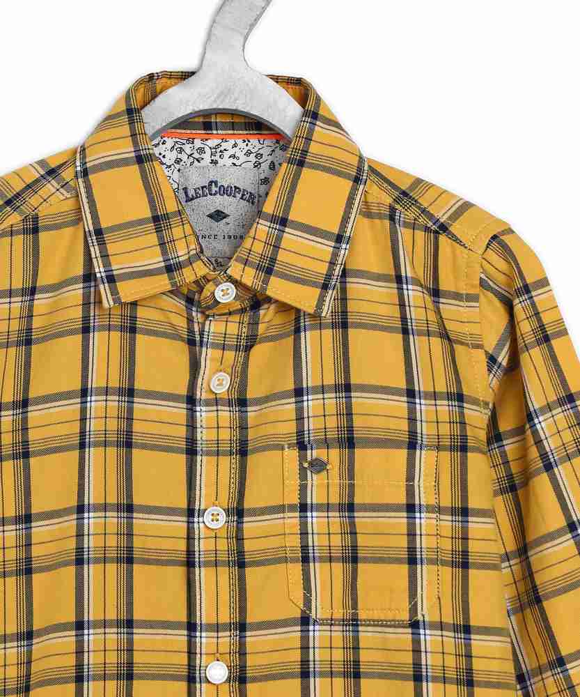 LEE COOPER Boys Checkered Casual Yellow Shirt Buy LEE COOPER