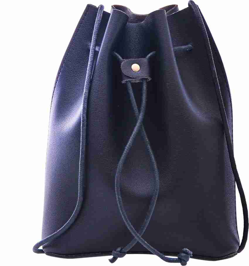 Mini Minimalist Drawstring Detail Bucket Bag