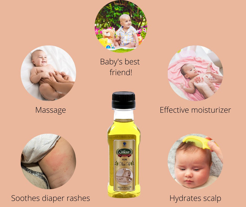Olive oil outlet for baby massage