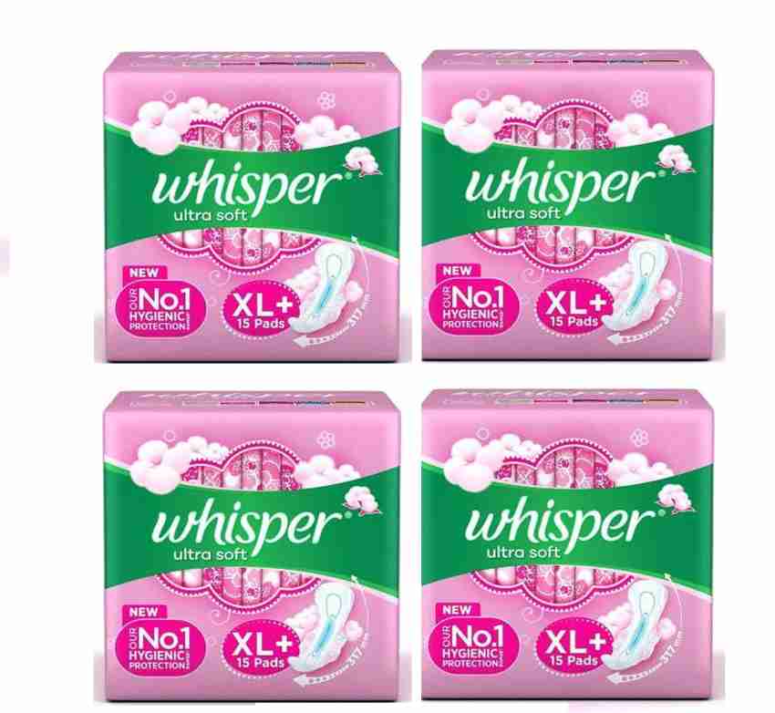 Whisper Ultra Soft XL Plus Wings Sanitary Pad (Pack of 30) pink Sanitary  Pad, Buy Women Hygiene products online in India