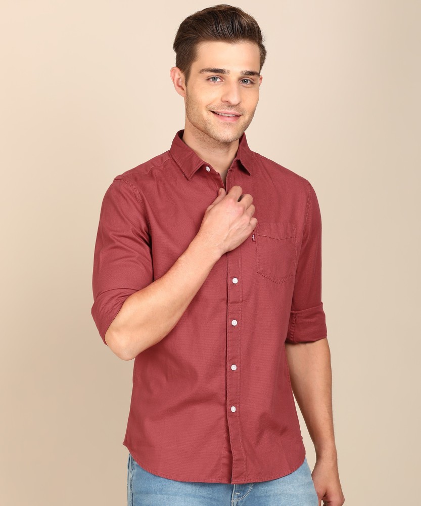 LEVI S Men Solid Casual Red Shirt Buy LEVI S Men Solid Casual Red Shirt Online at Best Prices in India Flipkart