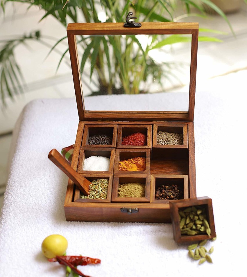 craftzone india Spice Set Wooden Glass Price in India Buy