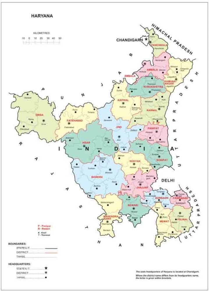 Haryana District Map Of Haryana In District Map Of Haryana, 42% OFF