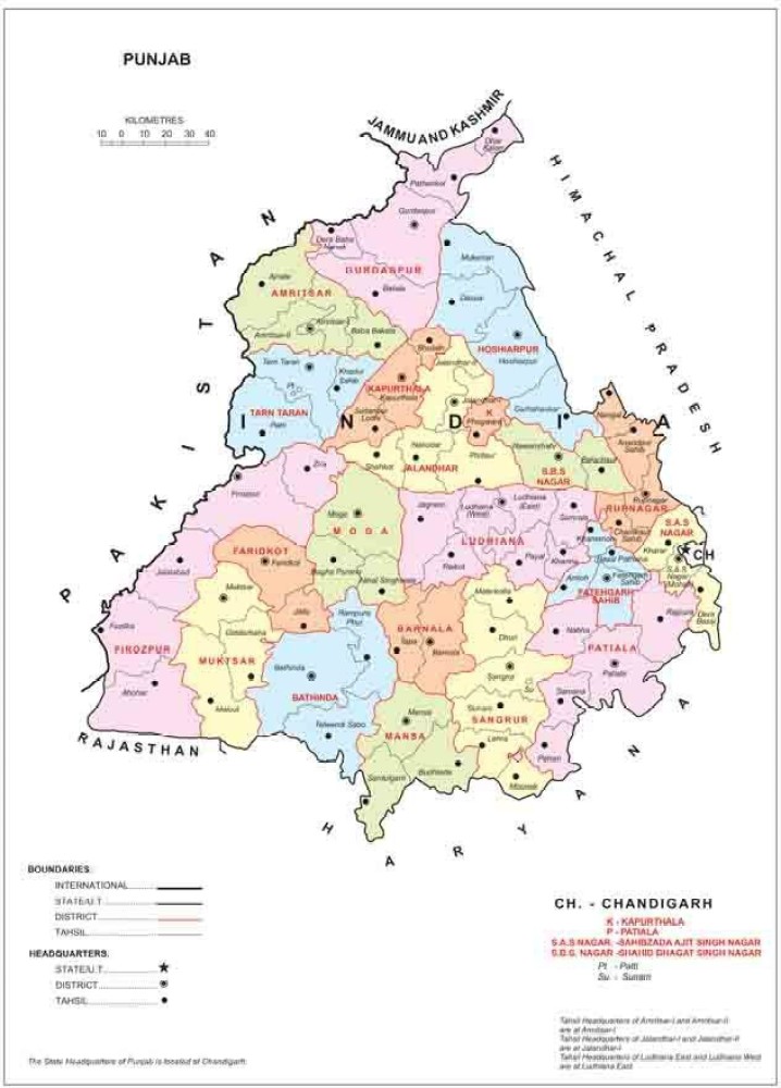 Punjab Political And Administrative Map Of Punjab With, 51% OFF