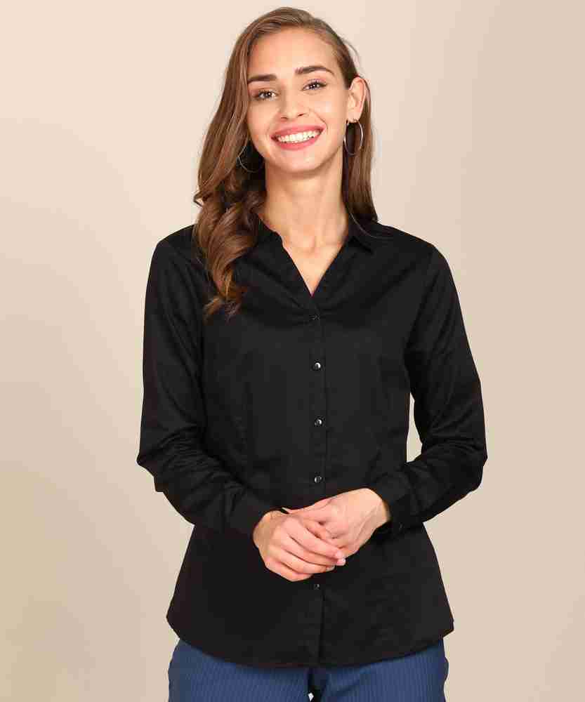 Annabelle by Pantaloons Women Solid Formal Black Shirt Buy