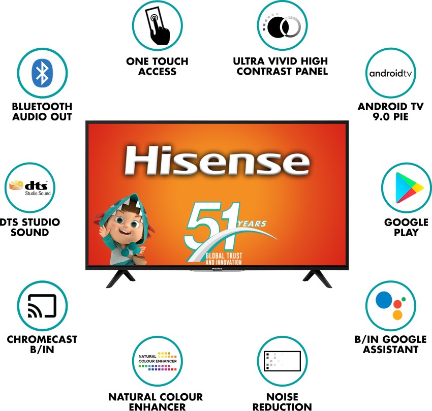 Hisense A56E 102 cm (40 inch) Full HD LED Smart Android TV with