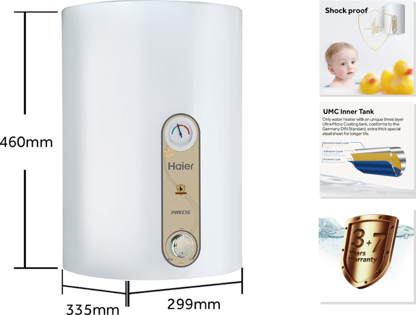 Haier 15 L Storage Water Geyser (ES15V-EC-E2, White) Price in India - Buy Haier  15 L Storage Water Geyser (ES15V-EC-E2, White) online at Flipkart.com