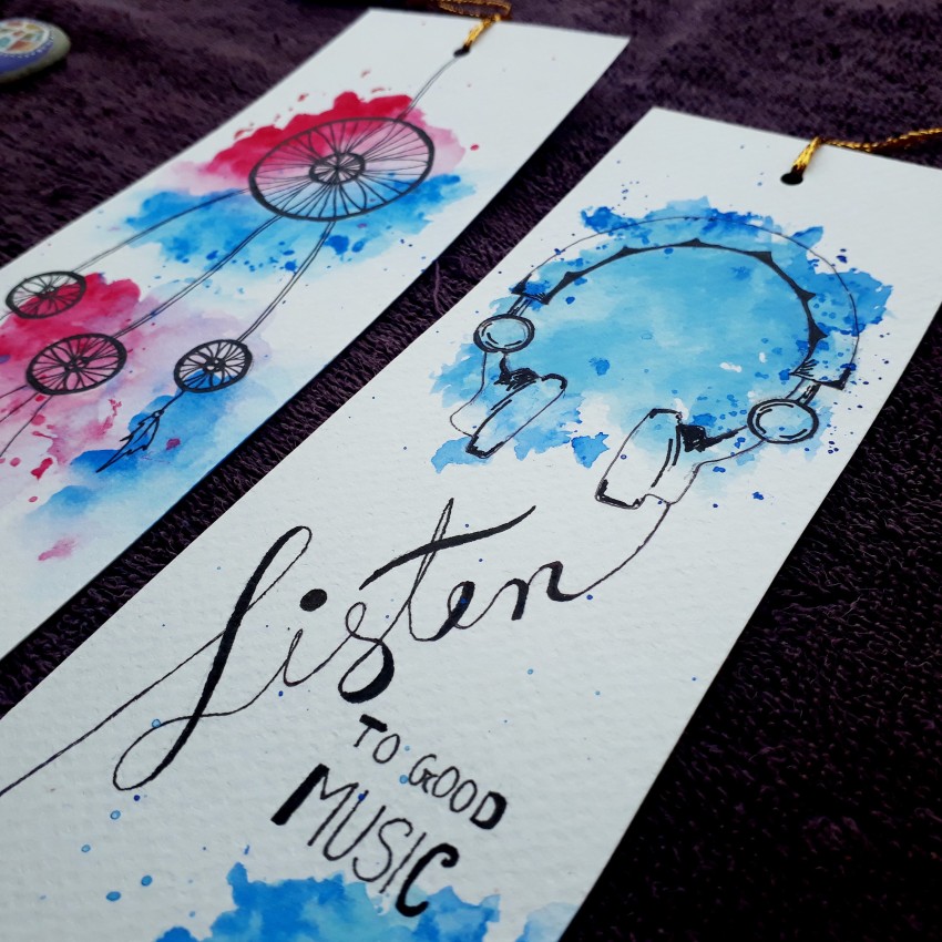 DIY Hand Lettered Watercolor Bookmarks