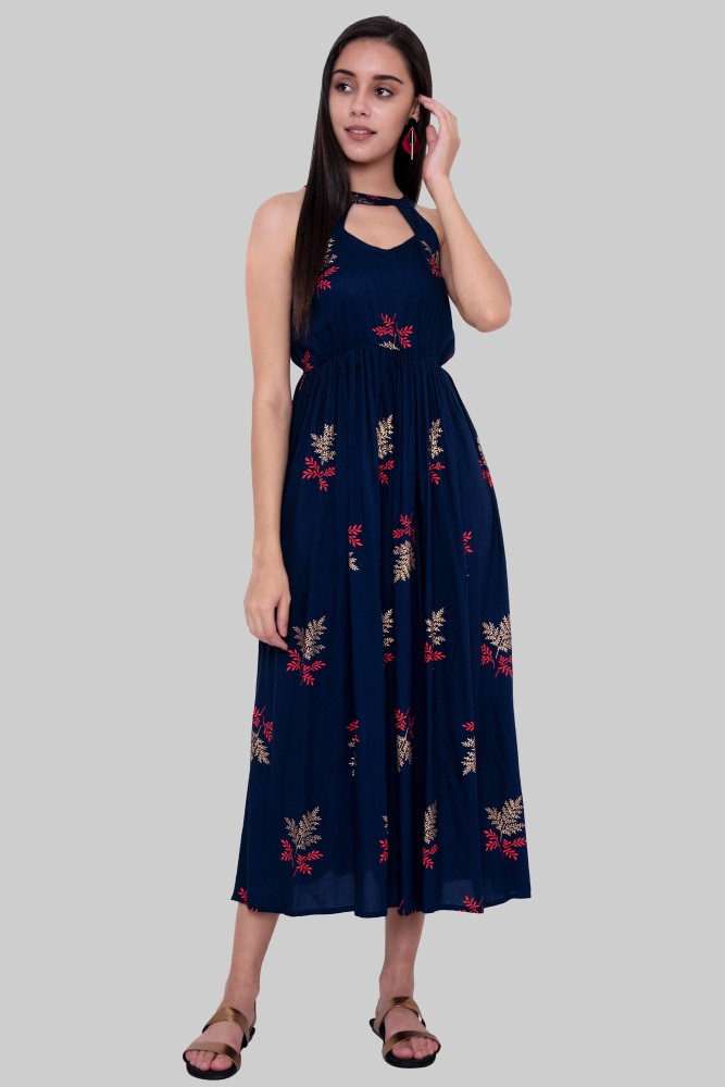 Daevish Women Maxi Blue Dress - Buy Daevish Women Maxi Blue Dress Online at  Best Prices in India