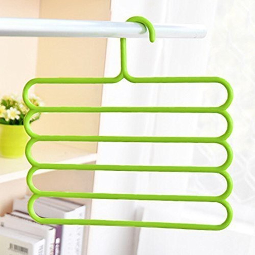 Anvel Multi Purpose Hanger Tie Hanger 5 Layer Space Saver High Quality Plastic Pack of 5 Closet Organizer