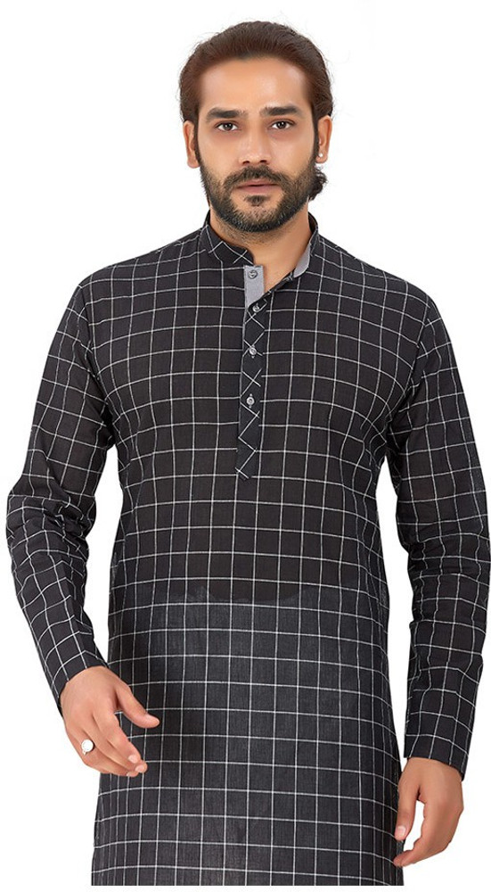 Ajay Arvindbhai Khatri Men Checkered Straight Kurta Buy Ajay Arvindbhai Khatri Men Checkered Straight Kurta Online at Best Prices in India Flipkart