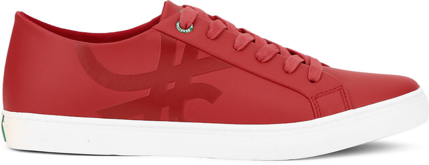 Benetton red sneakers hotsell