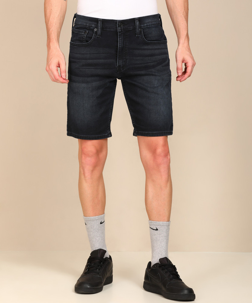 LEVI S Solid Men Dark Blue Denim Shorts Buy LEVI S Solid Men