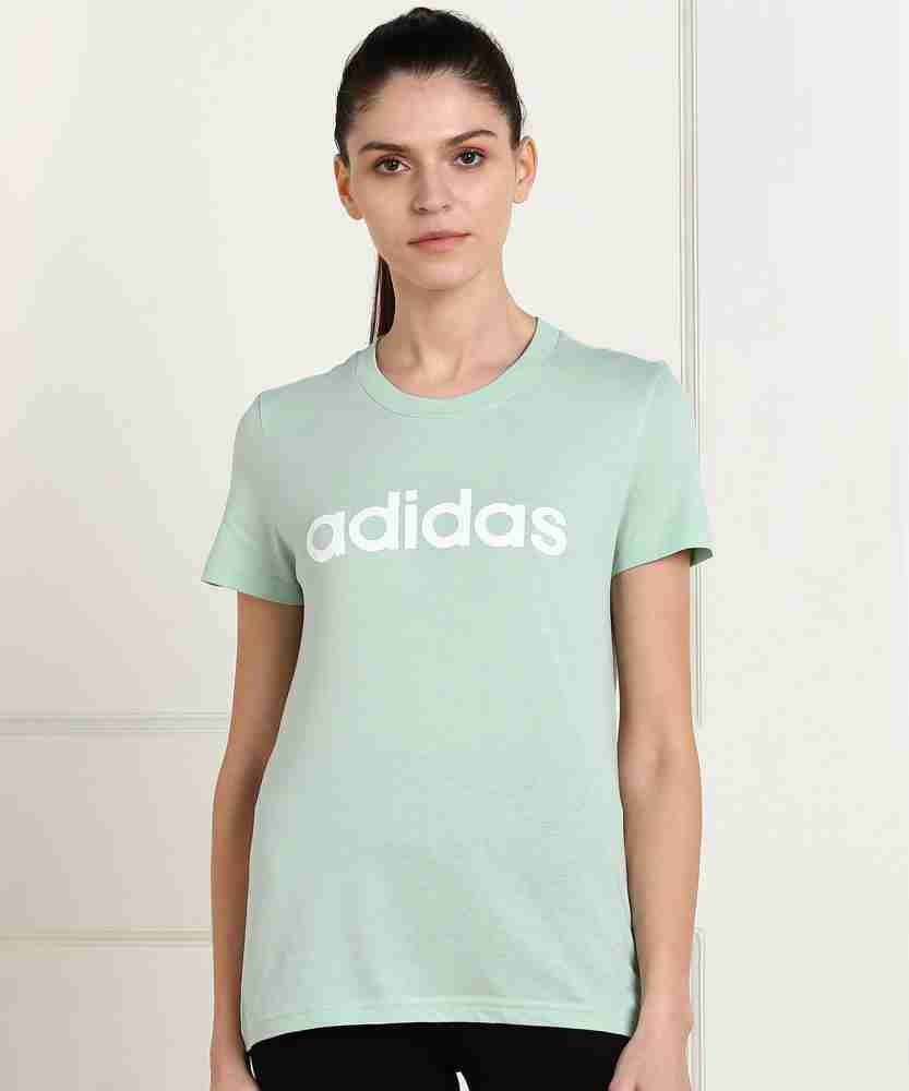 ADIDAS Sporty Women Round Neck Green T Shirt Buy ADIDAS Sporty Women Round Neck Green T Shirt Online at Best Prices in India Flipkart