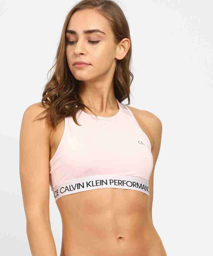 Calvin Klein Light Pink Logo Racerback Bra for Women Online India