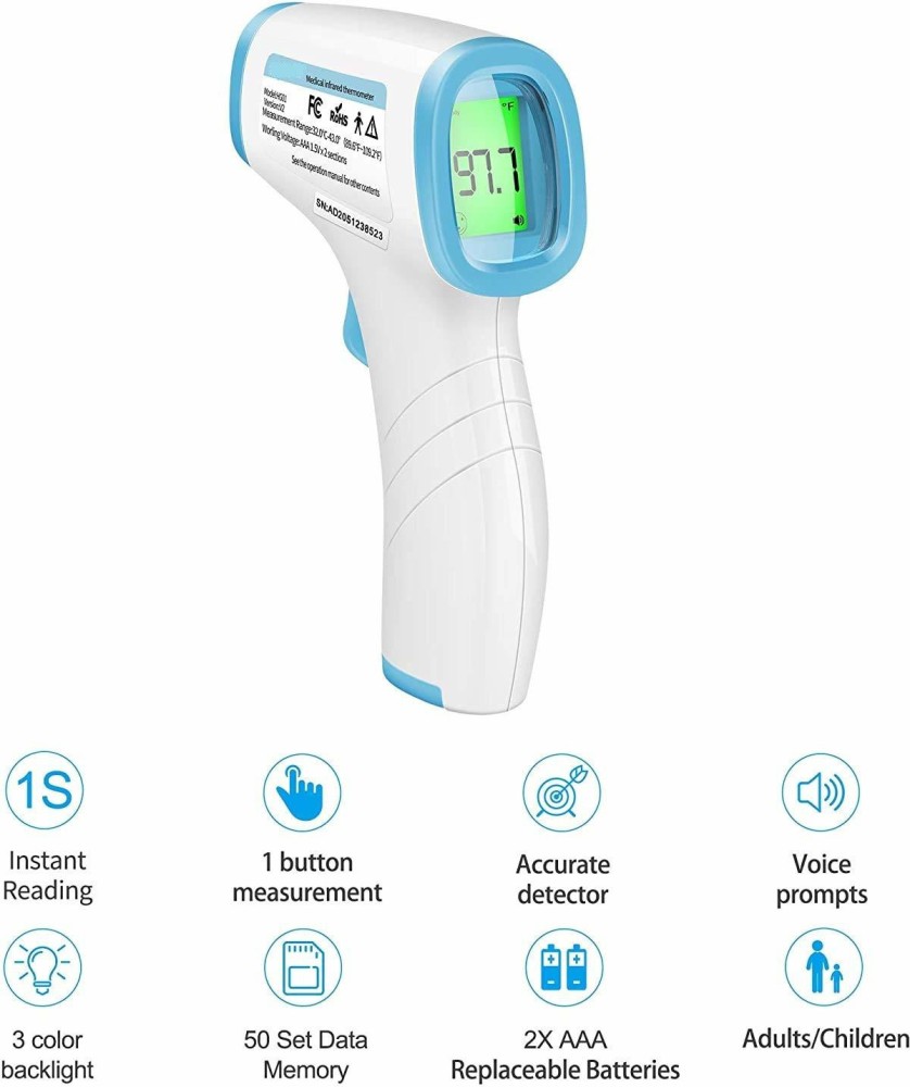 Carent HTD8813C Infrared Non Contact Forehead Gun Thermometer For Kids &  Adults (With Batteries) Thermometer