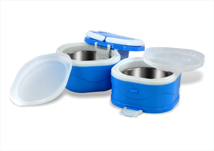 MILTON Econa Deluxe Plastic Tiffin Box Set, 200 Ml, 2-Pieces, Blue