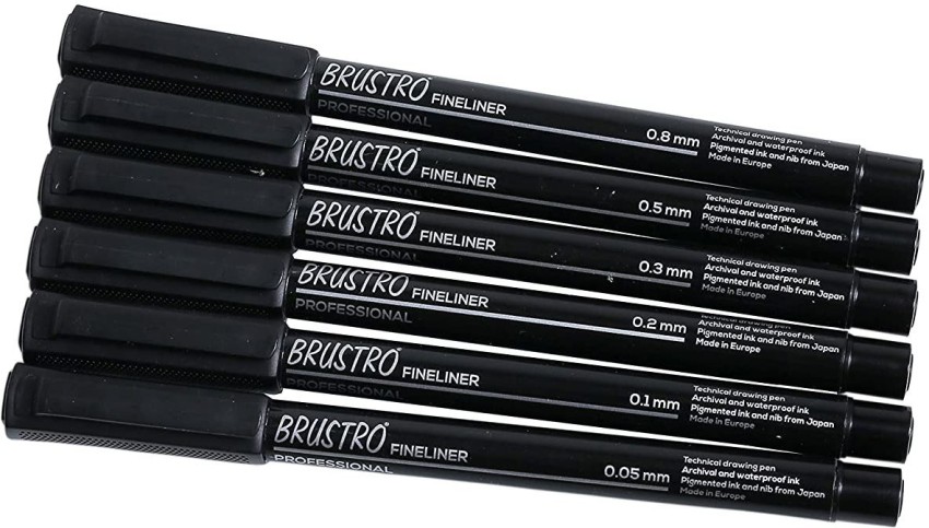 Brustro Technical Drawing Pens Black 0.1