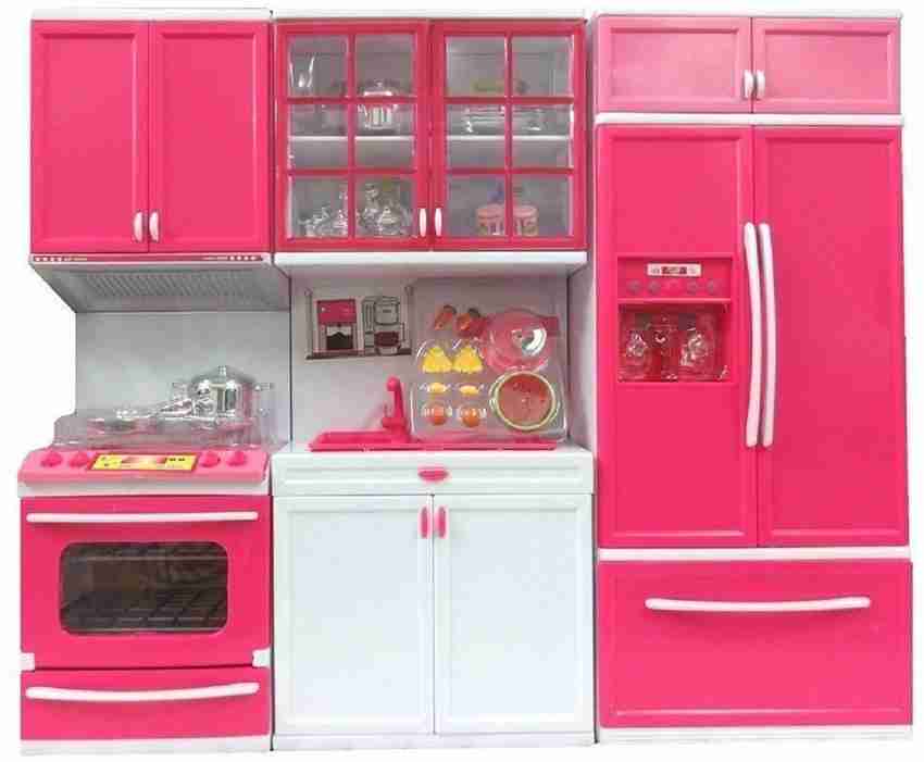 KAVYA ENTERPRISE Kids Plastic Pink Barbie Kitchen Set Colum, 44 OFF