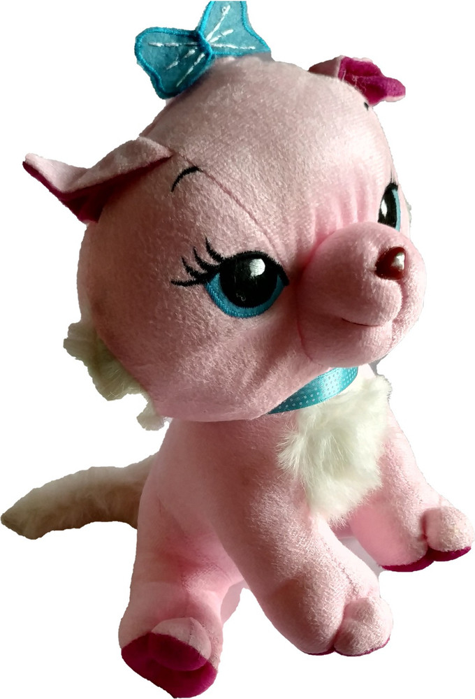 PICKKART Stuffed Small Cat Soft Toy with Beautiful Eyes in Pink