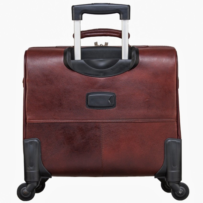 Leather discount overnighter trolley