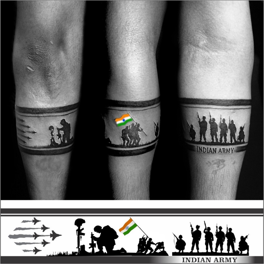 Temporary Tattoowala jai Hind Indian Tattoo Combo Waterproof Temporary Body  Tattoo Pack of 4