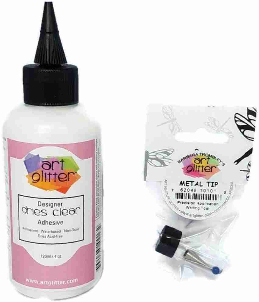 .com: Art Glitter Glue - 4oz with Ultra Fine Metal Tip - Designer  Dries Clear Adhesive - Bundled with Moshify 20mL Applicator Bottle and  Funnel