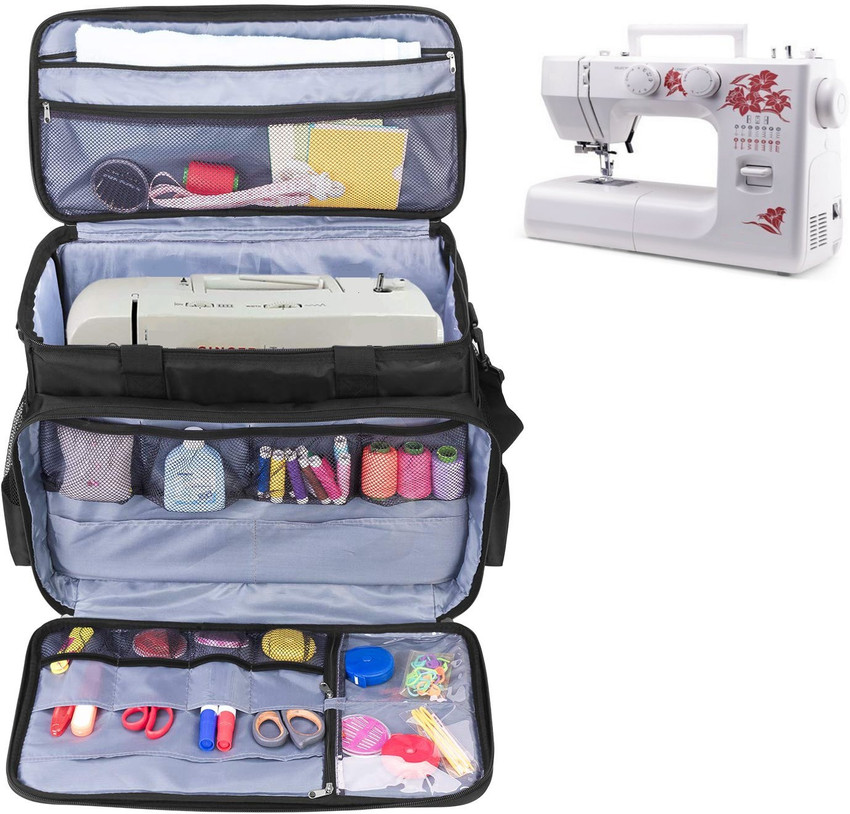 Sewing machine carrying new arrivals bag