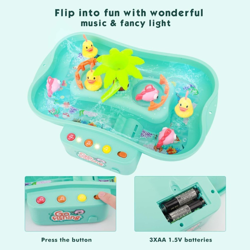Smartcraft Fishing Game Toy, Music Table Floating Fish and Ducks with Swirl  Water Pond and Pole Play Set for Toddlers and Kids Bath Toy - Fishing Game  Toy, Music Table Floating Fish