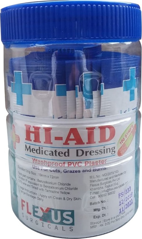 Nurpi HI-AID WASH PROOF FIRST AID BANDAGE TAP (100 strips) First Aid Tape  Price in India - Buy Nurpi HI-AID WASH PROOF FIRST AID BANDAGE TAP (100  strips) First Aid Tape online