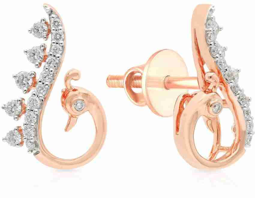 Rose gold earrings hot sale malabar gold