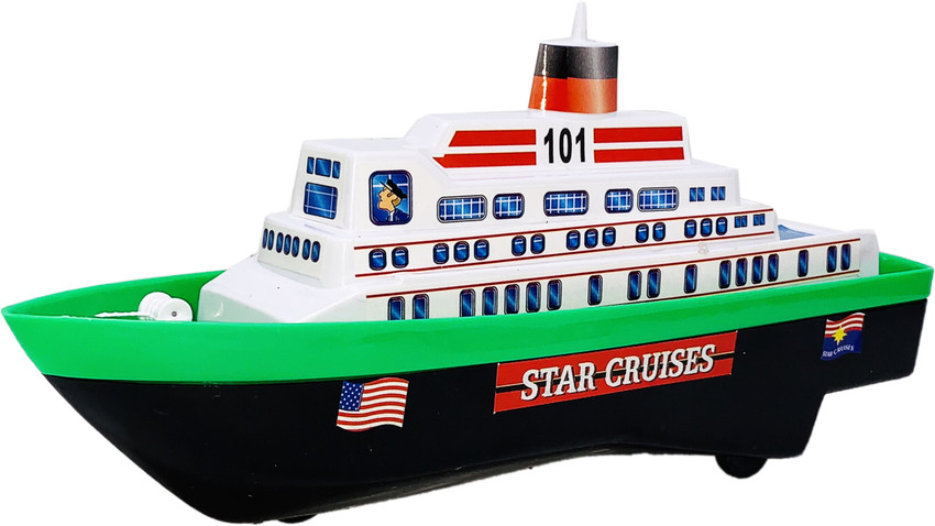 Miniature Mart Small Size Made Of Plastic Star Cruise Ship Scale Model With Pull Back Go Toy Made In India Toys Toys Ship For kids Use As Showpiece