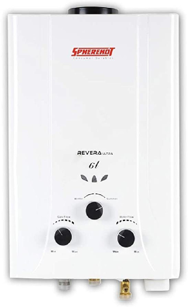 Spherehot 6 L Gas Water Geyser (Revera Ultra DLX, White) Price in India -  Buy Spherehot 6 L Gas Water Geyser (Revera Ultra DLX, White) online at  Flipkart.com