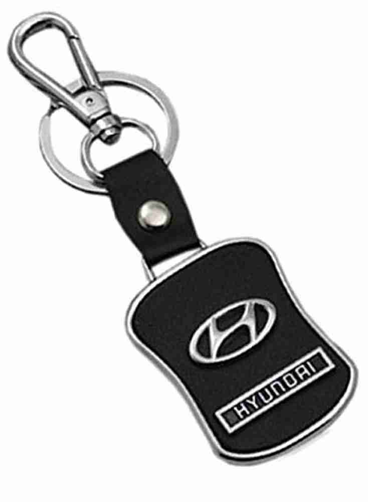 BHAVYA Leather Imported Key Chain Key Ring With Chrome Car Logo