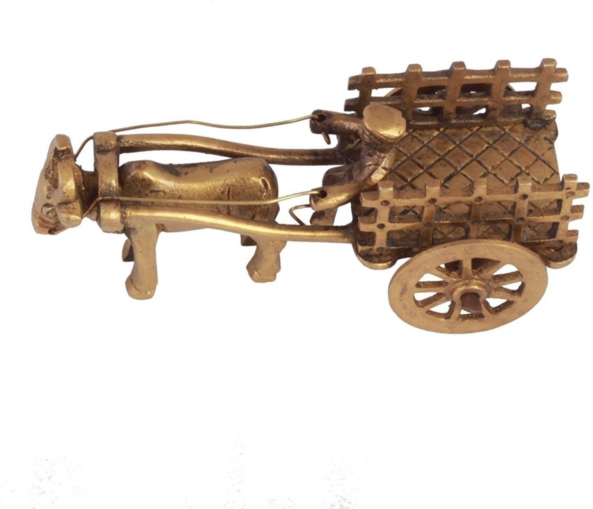 Buy Indian Art Villa Brass Handcrafted Cart With Two Bull