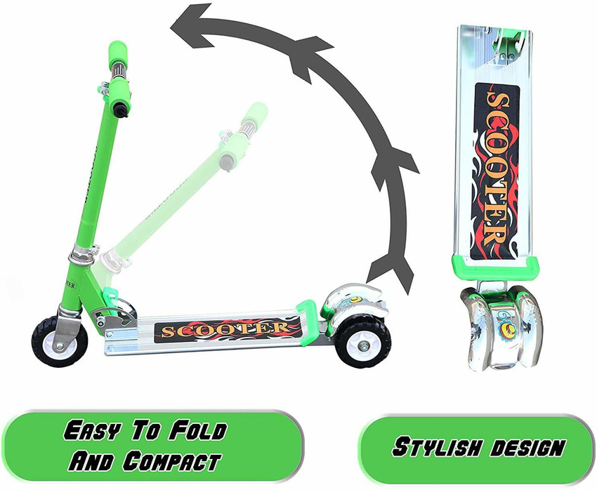 NIJEK STORE Scooter for Kids 3 Wheeler Foldable Metal Base Kick Skating Cycle with Height Adjustable for Boys and Girls Above 3 Years Scooter for Kids 3 Wheeler Foldable Metal Base
