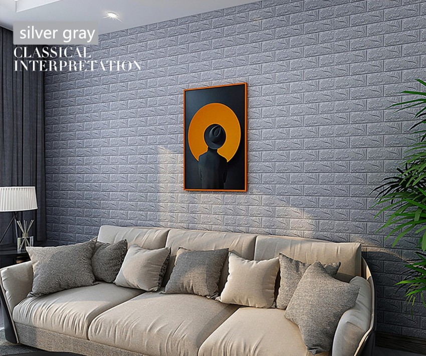 Fine Decor Distinctive 2 Rustic Brick Wallpaper Grey  Leek