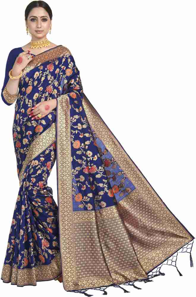  Vardha Sarees For Women's Banarasi Chiffon Silk