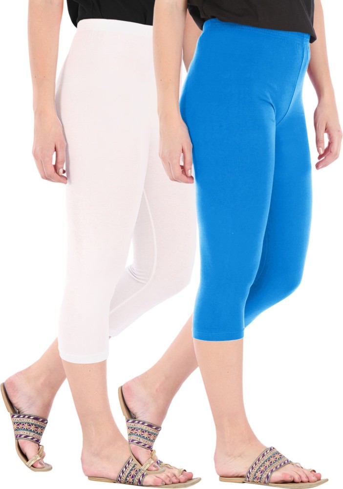 Buy That Trendz Capri Leggings Women White, Light Blue Capri - Buy