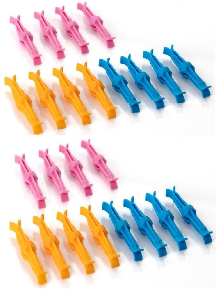 JacGifts 24 pcs firm grip Rope Clothes Hanging Plastic Clips