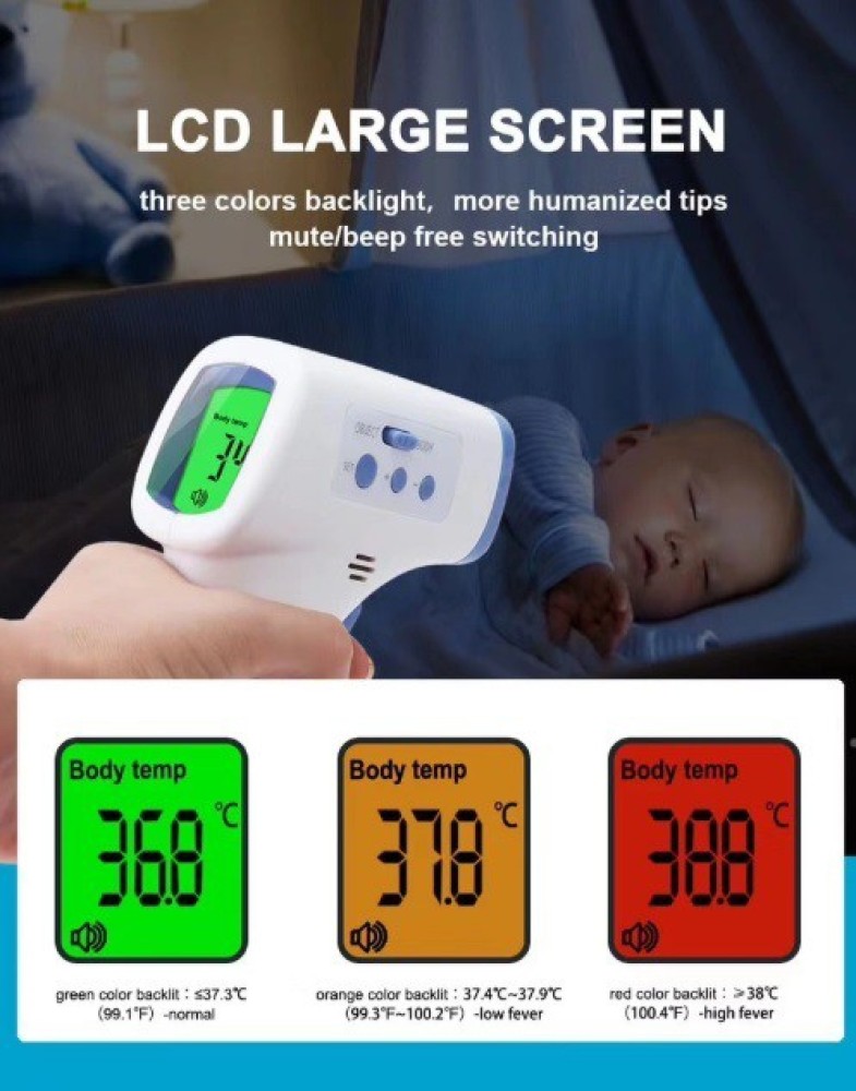 Forehead Thermometer for Adults, Infants, Babies, Non-Contact Infrared with  3 Function - Fever Alarm, Over Range Display