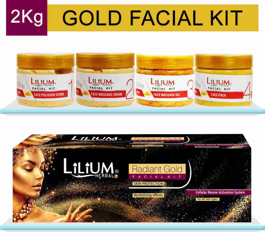 LILIUM Herbal Radiant Gold Facial Kit 2kg With Skin Whitening