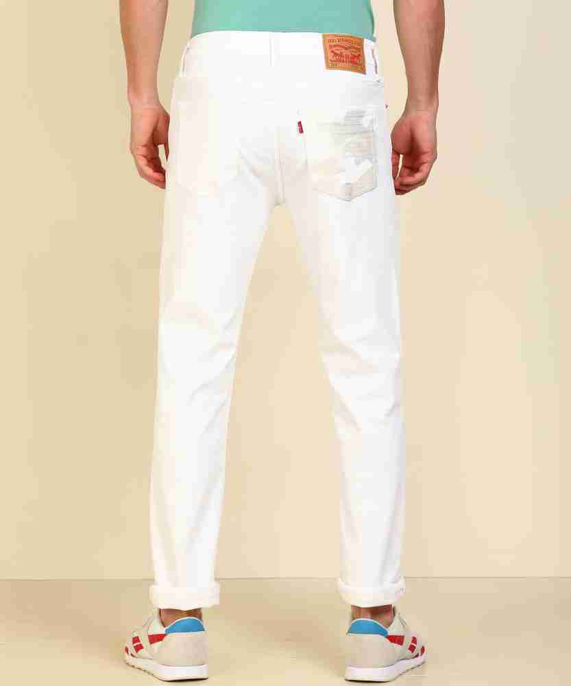 Mens white sale levi jeans