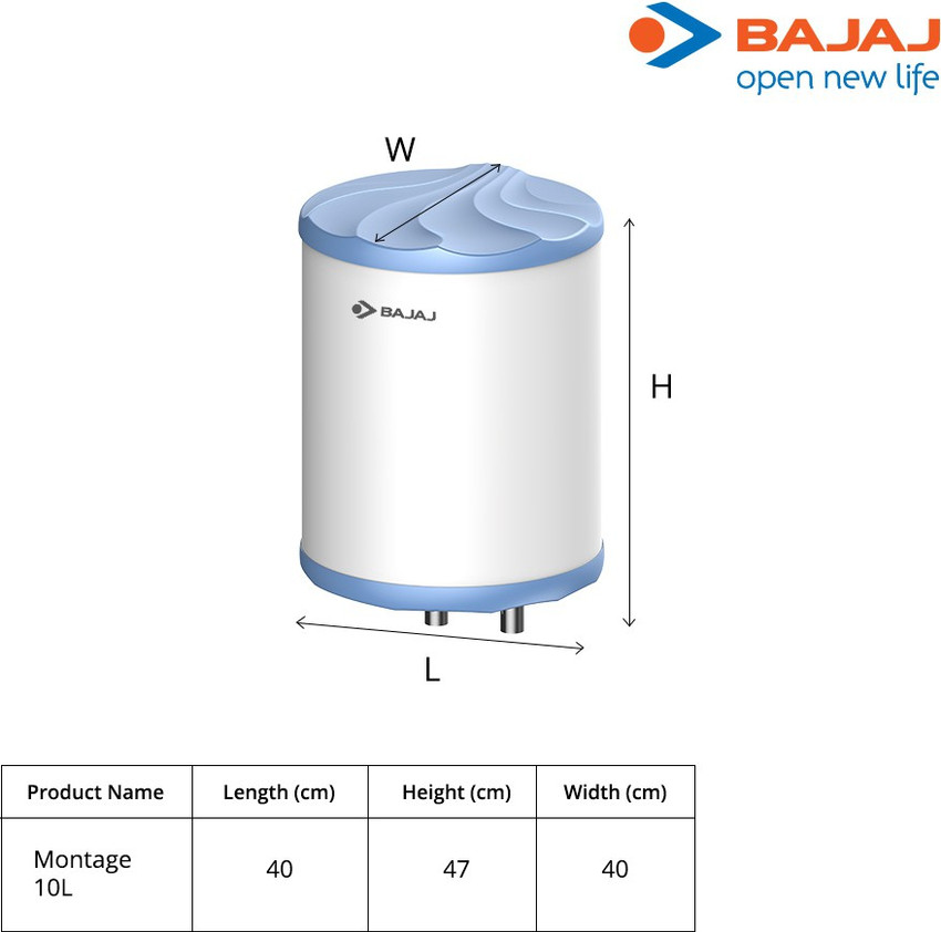 BAJAJ 10 L Storage Water Geyser (Montage, whiteu0026Blue) Price in India - Buy BAJAJ  10 L Storage Water Geyser (Montage, whiteu0026Blue) online at Flipkart.com