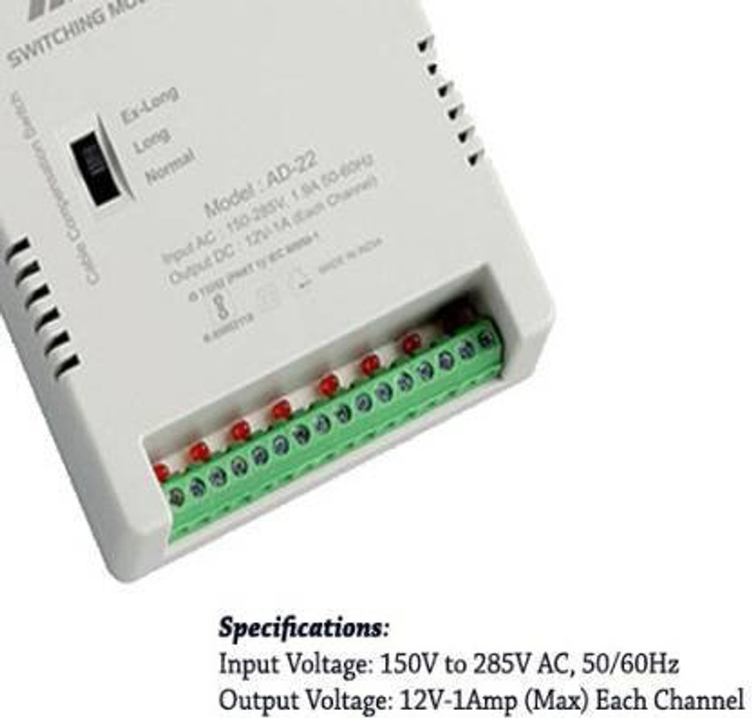 SKE ERD AD 22 CCTV 8 Channel Power Supply I.C Design Cable