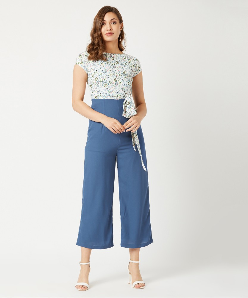 Buy Leriya Fashion Women's Regular Knee Length Short Jumpsuit (Small, Blue)  at