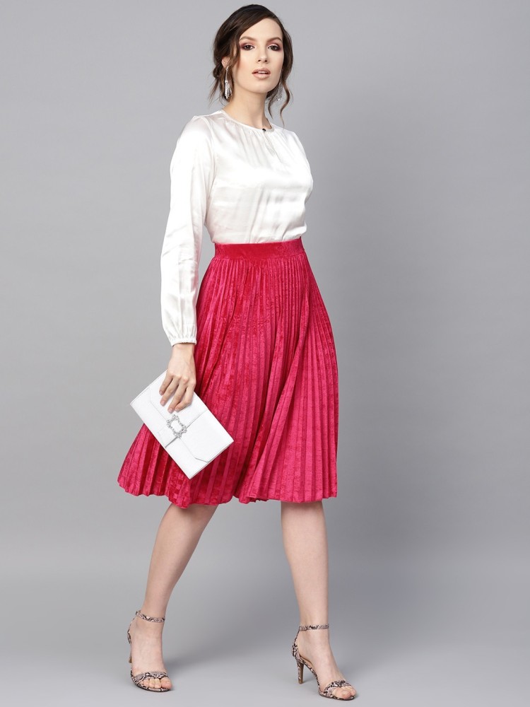 Buy Women Grey Floral Print Pleated Skirt Online at Sassafras