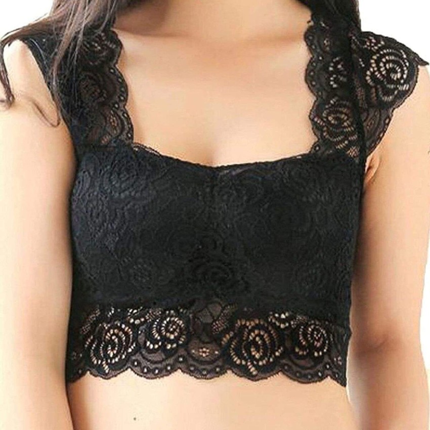 Nylon Green Lace Padded Bralette Bra at Rs 140/piece in Surat