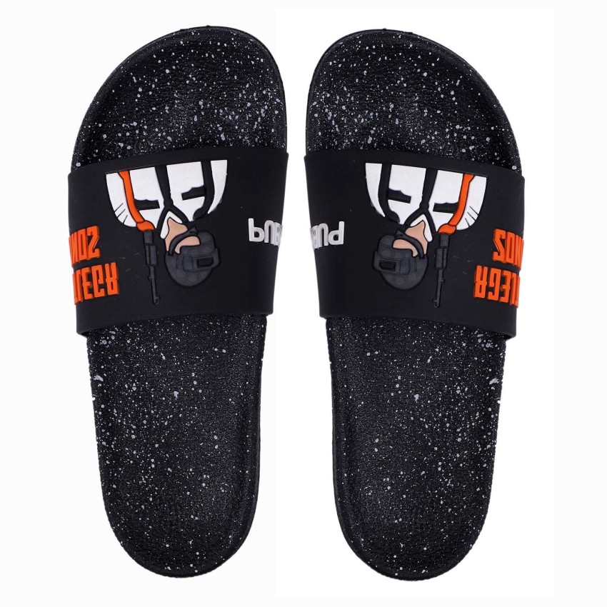 ShoeAdda Men Men Black Pubg Slides Boys Casual Chappals Home