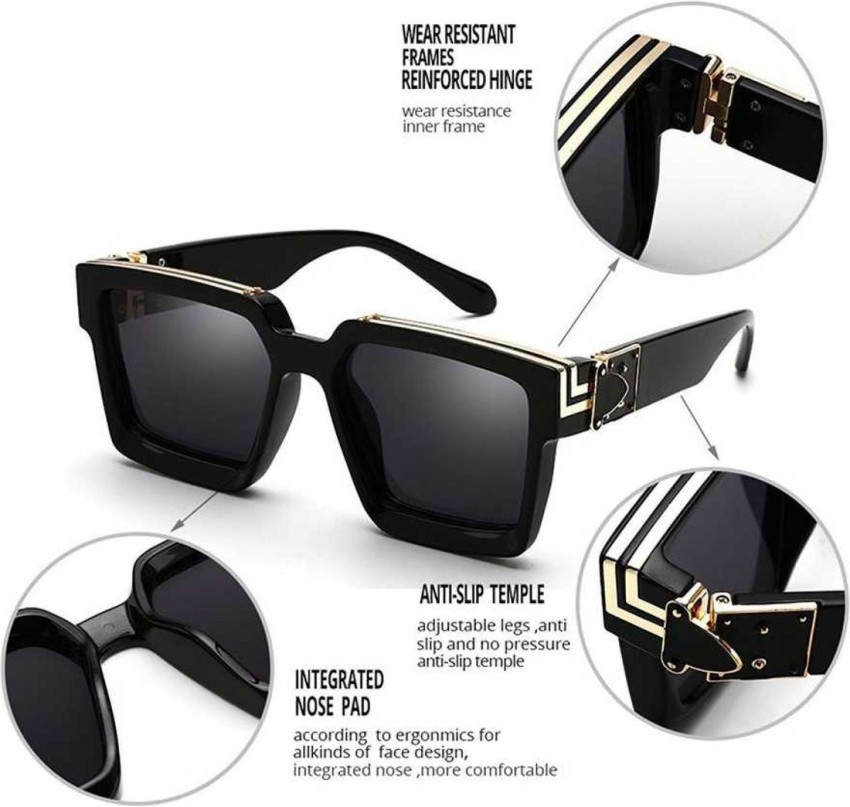 Summer Style Retro Square Cubitts Sunglasses For Women And Men Waimea L  Full Frame With Gradient Grey Lens In Black And Gold Fashionable Eyewear In  Random Box From Newbrandsunglasses, $46.64